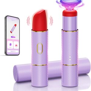 Sucking Bullet Vibrator Adult Sex Toys,2 in1 Lipstick Vibrators,G-Spot Nipple Stimulation with 10 Vibration 3 Suction Modes,Liquid Silicone Adult Toys for Women,Thumping Clit Rose Toys for Female
