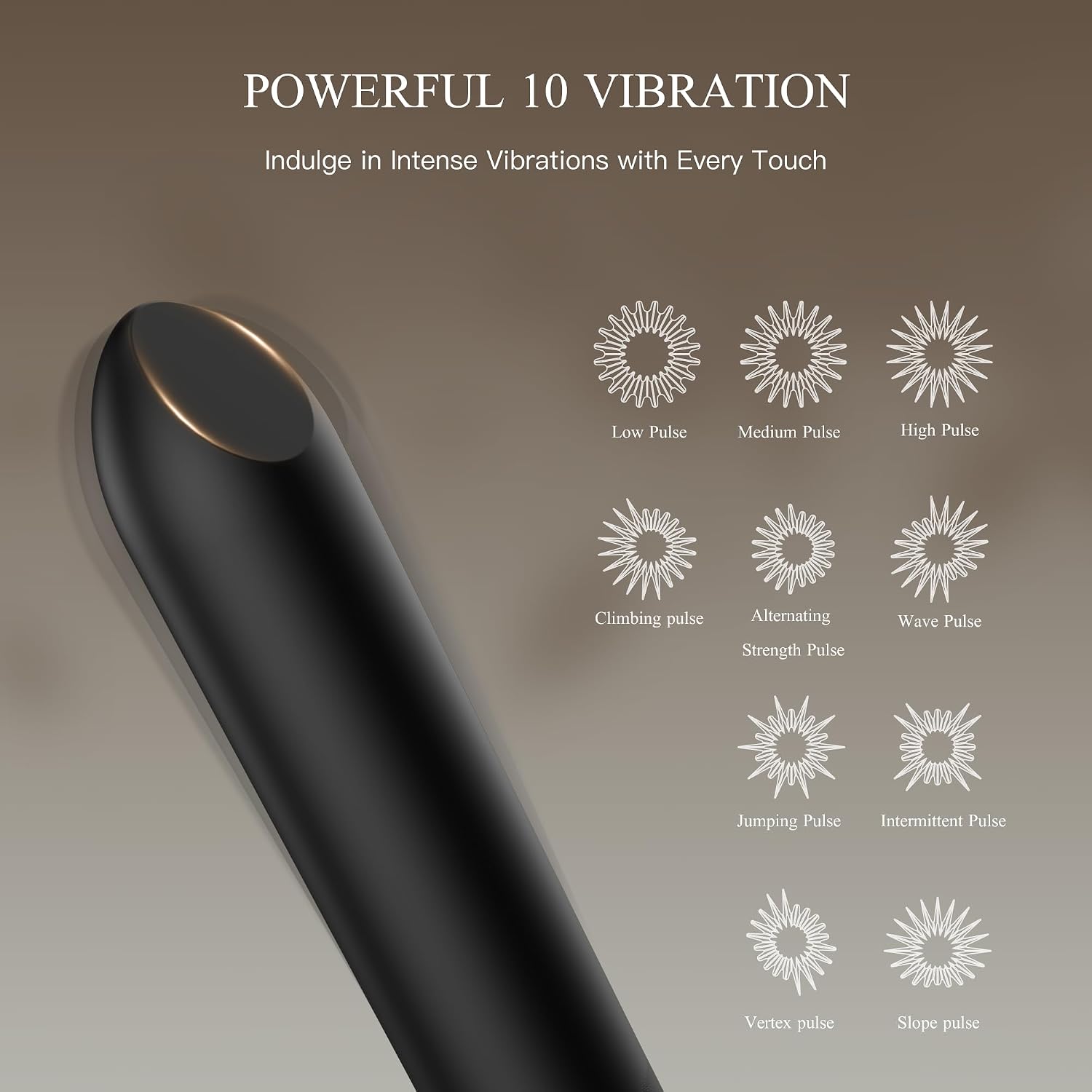 Bullet Vibrator with Angled Tip for Precision Clitoral Stimulation, Discreet Rechargeable Lipstick Vibe with 10 Vibration Modes Waterproof Finger Vibrator Nipple G-spot Stimulator Sex Toys for Women - Image 2