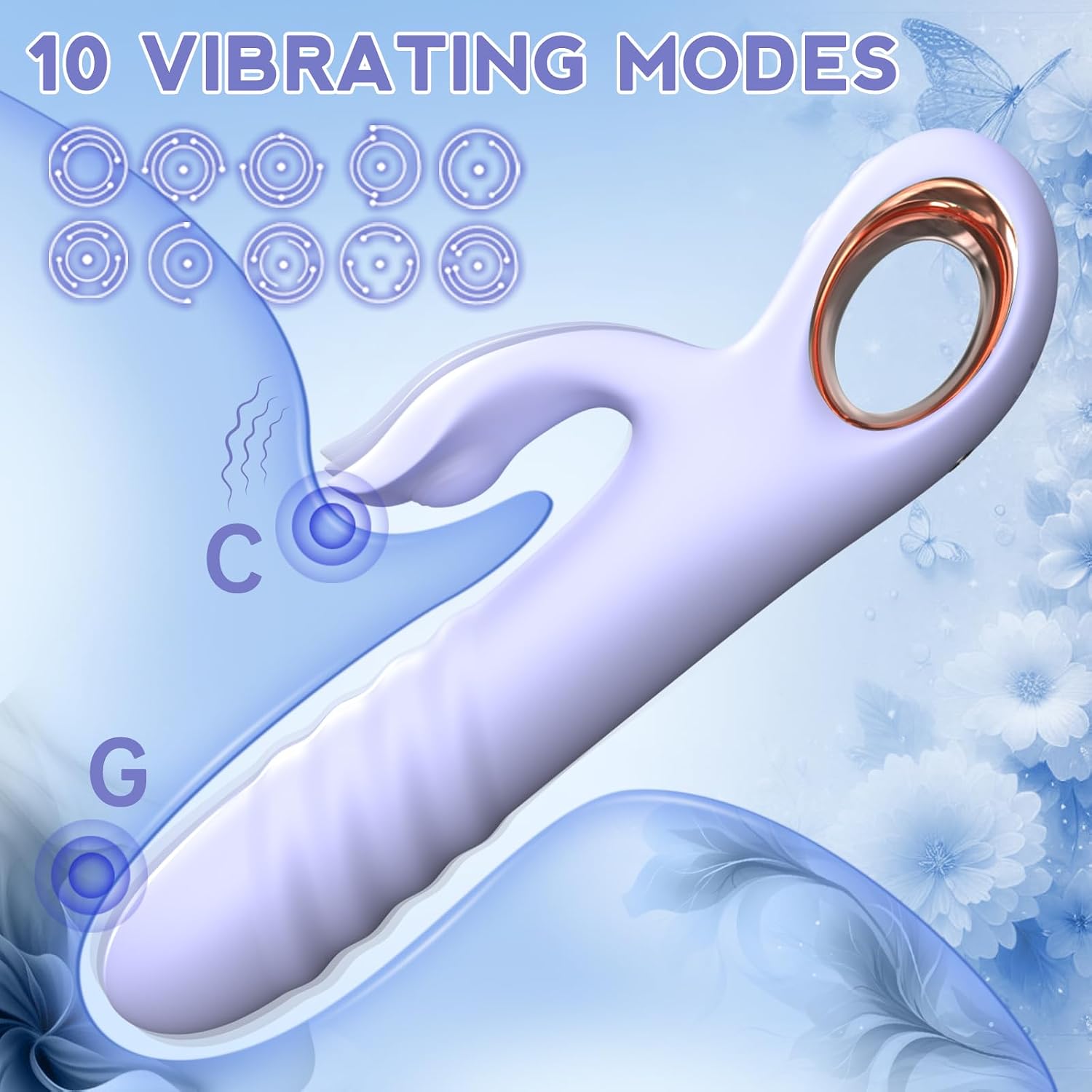 Thrusting Dildo Rabbit Vibrator for Women - G spot Vibrator Clitoral Stimulator Dual Rabbit Vibrator with 10 Powerful Vibration 10 Thrust Modes, Rabbit Vibrators Sex Toys for Women and Couple - Image 2